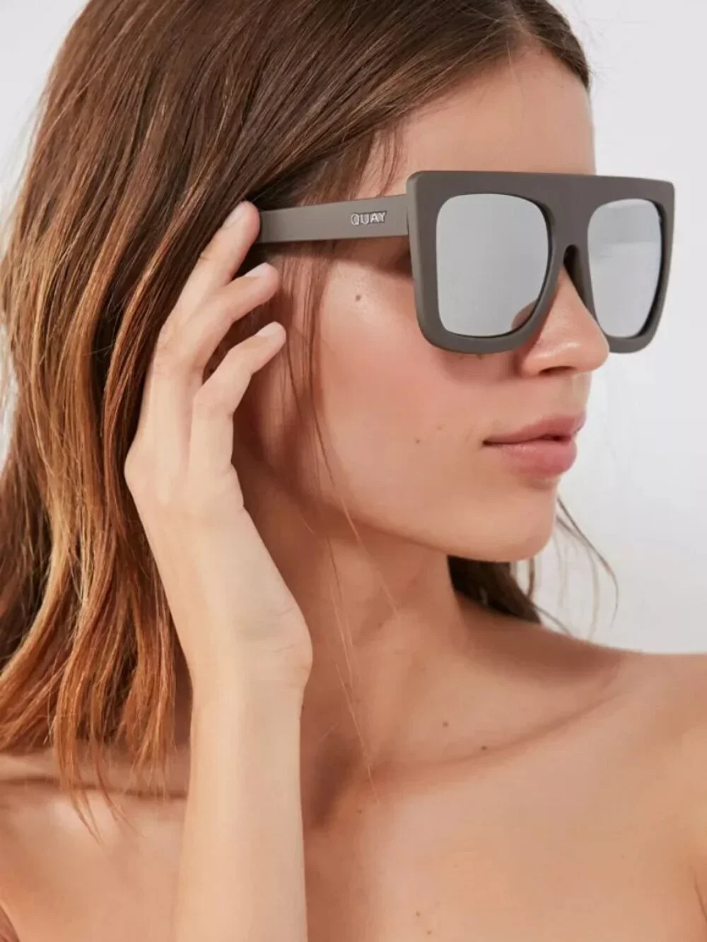 Quay Australia Cafe Racer Frost Sunglasses Square Oversized